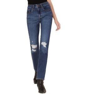 NWT Levi’s 724 High Rise Straight Ripped Jeans Distressed 4 8 12 Long / Tall New